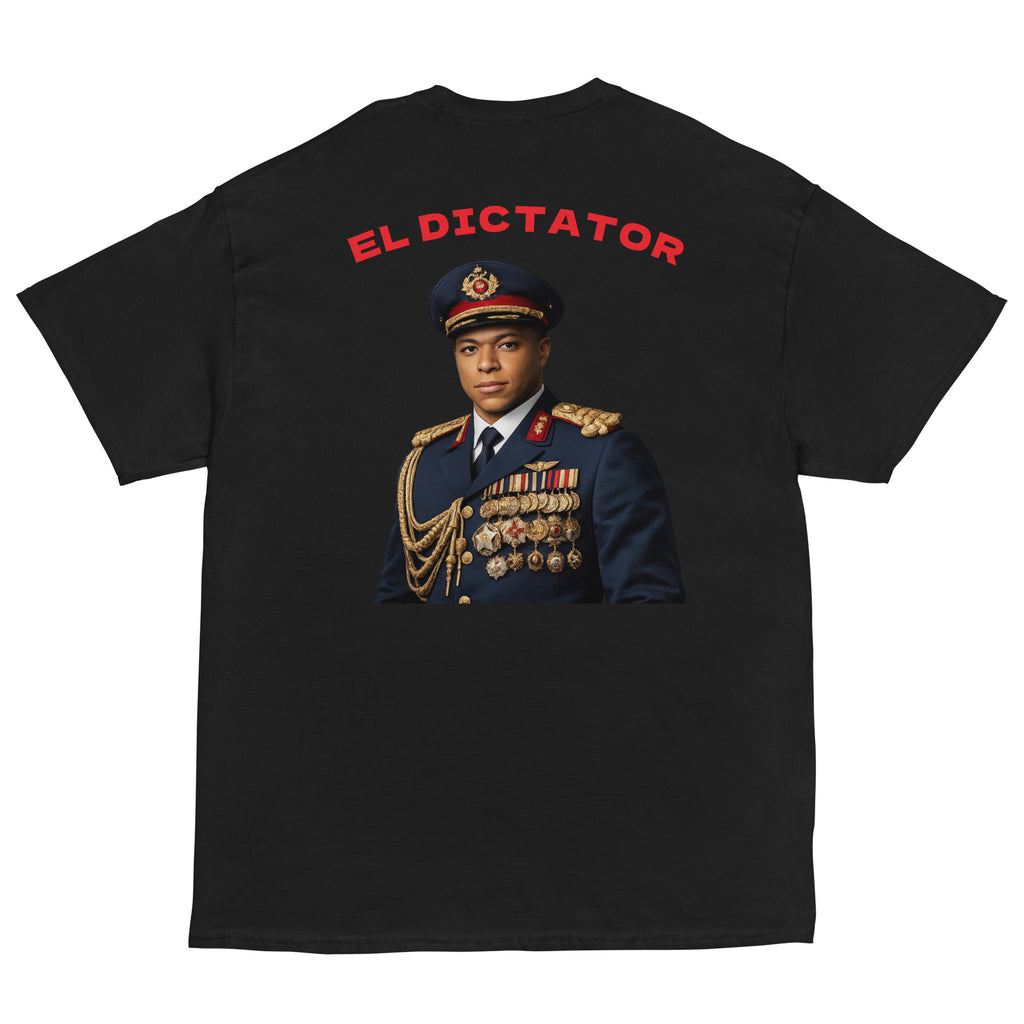 EL DICTATOR Graphic T-shirt black football graphic t-shirt back view