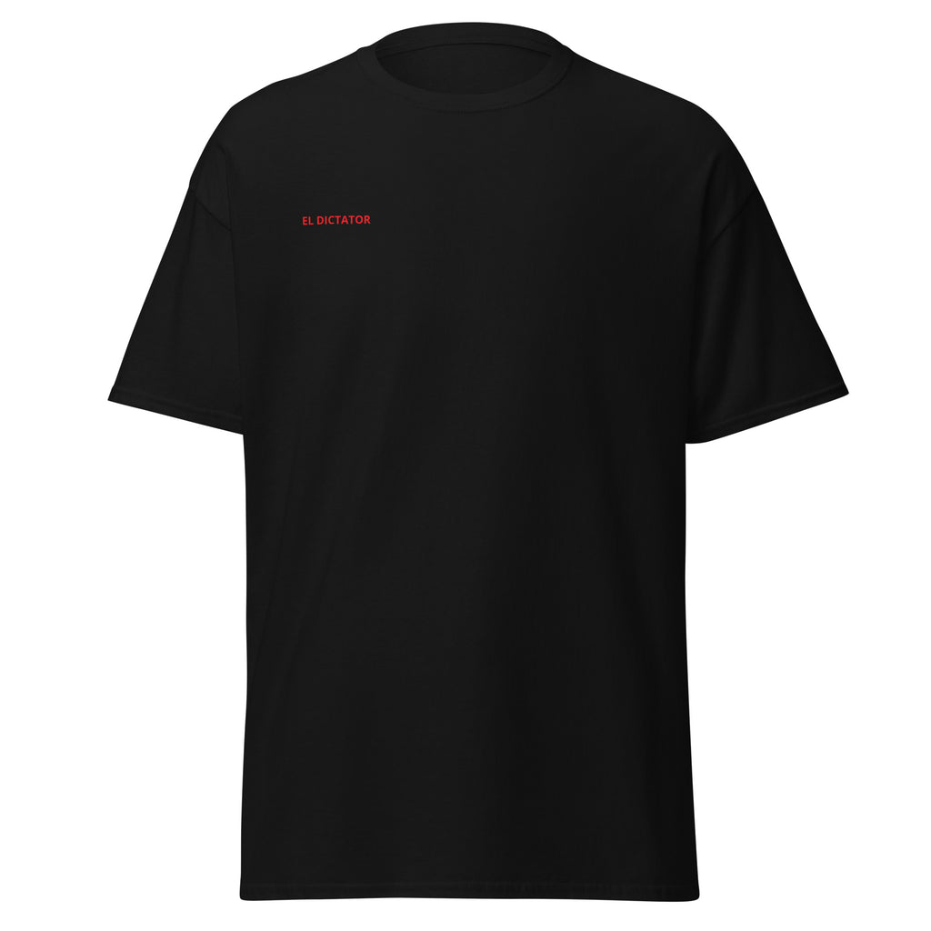 EL DICTATOR Graphic T-shirt black football graphic t-shirt front view