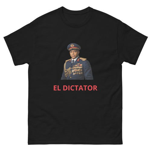 EL DICTATOR T-Shirt black football graphic t-shirt front view