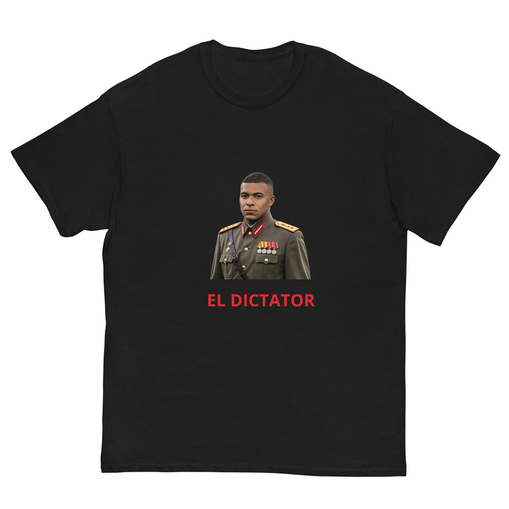 Dictator Mbappe T-Shirt black football graphic t-shirt front view