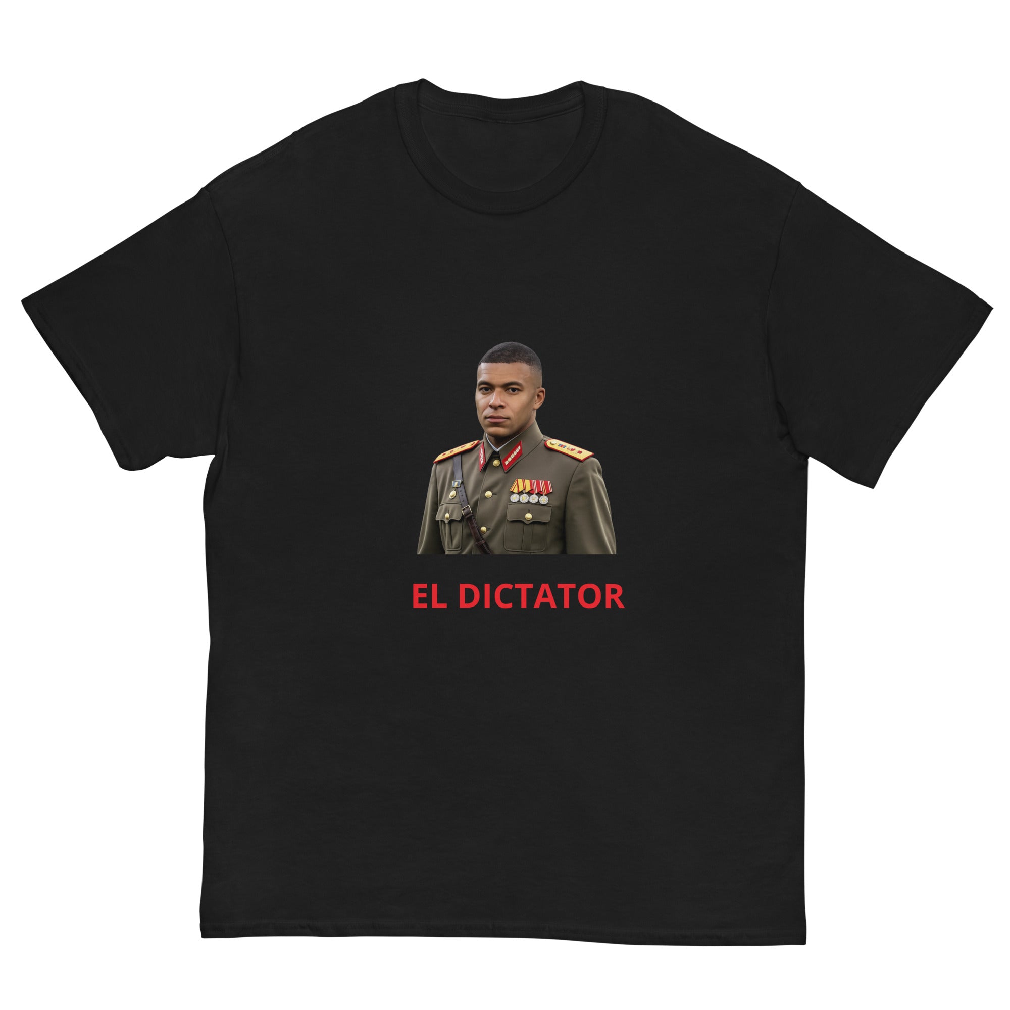 Dictator Mbappe T-Shirt black football graphic t-shirt front view