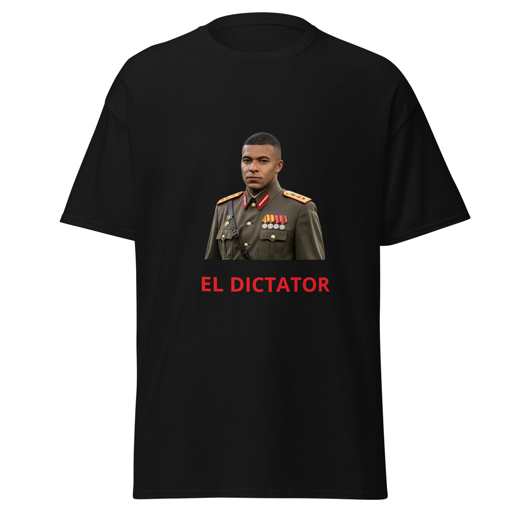 Dictator Mbappe T-Shirt black football graphic t-shirt front view