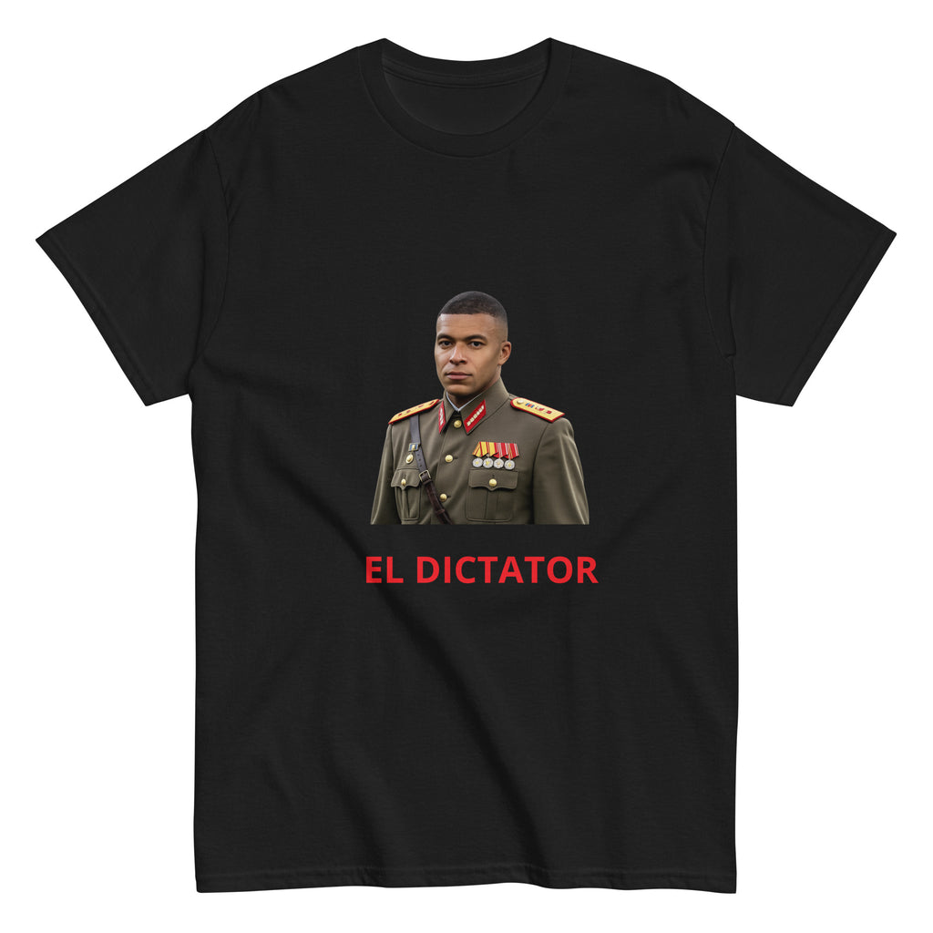 Dictator Mbappe T-Shirt black football graphic t-shirt front view