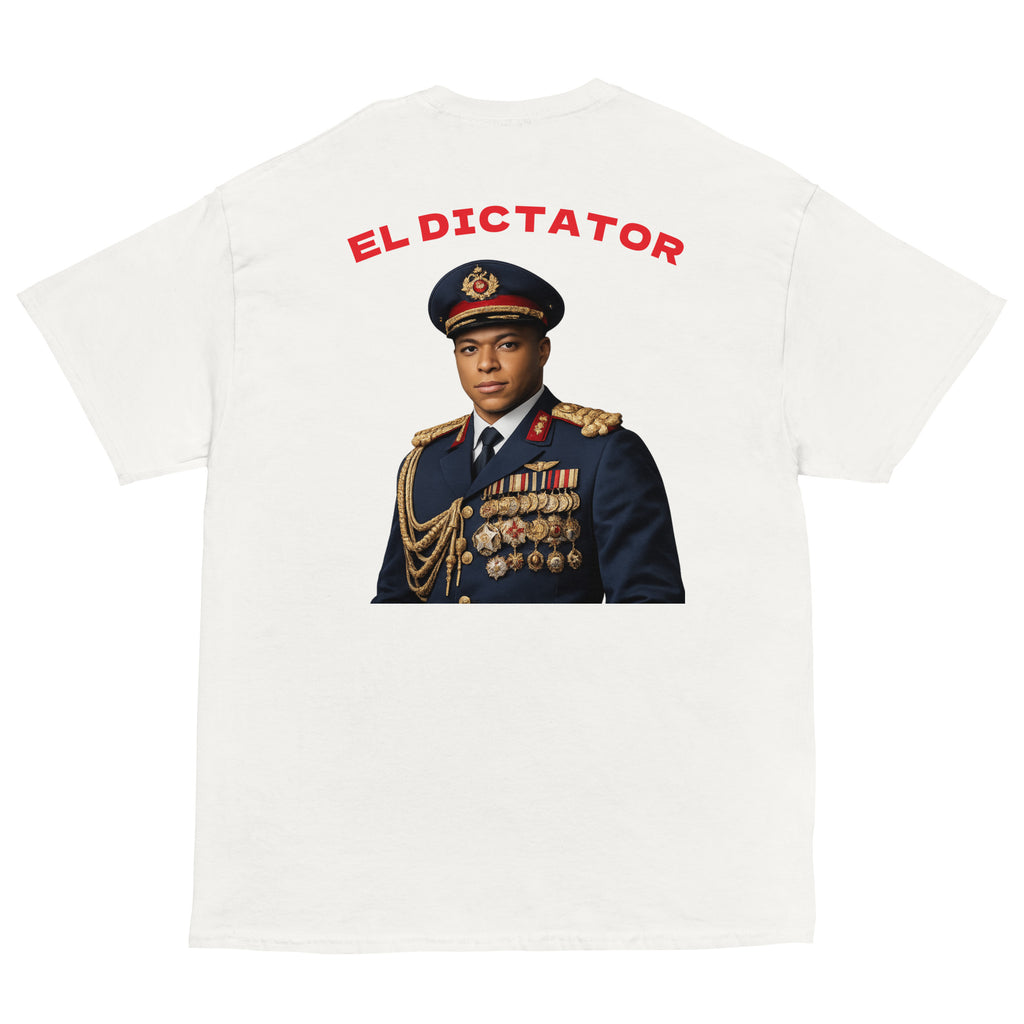 EL DICTATOR Graphic T-shirt white football graphic t-shirt back view