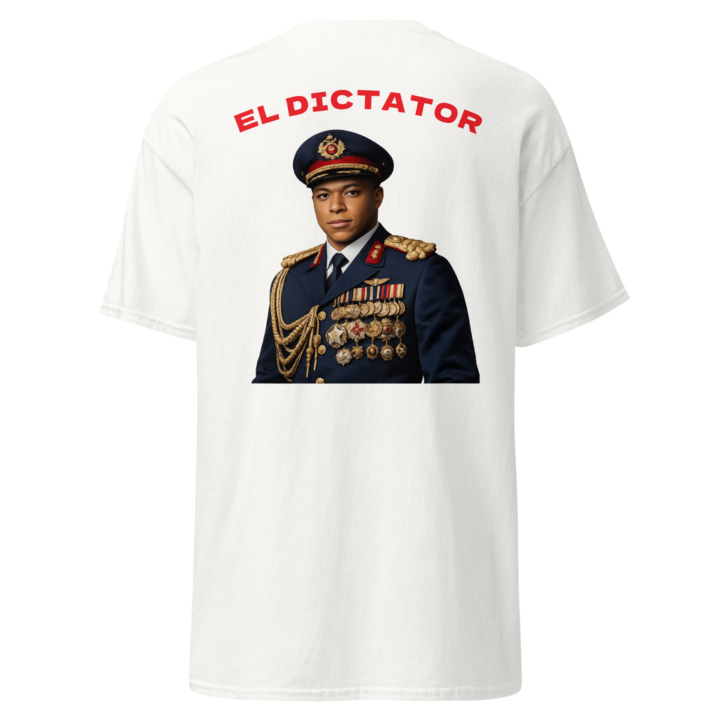 EL DICTATOR Graphic T-shirt white football graphic t-shirt back view