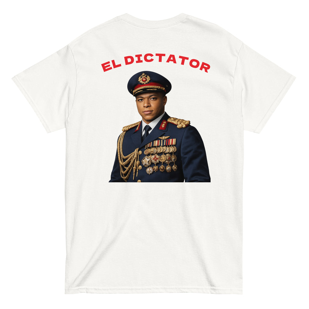 EL DICTATOR Graphic T-shirt white football graphic t-shirt back view
