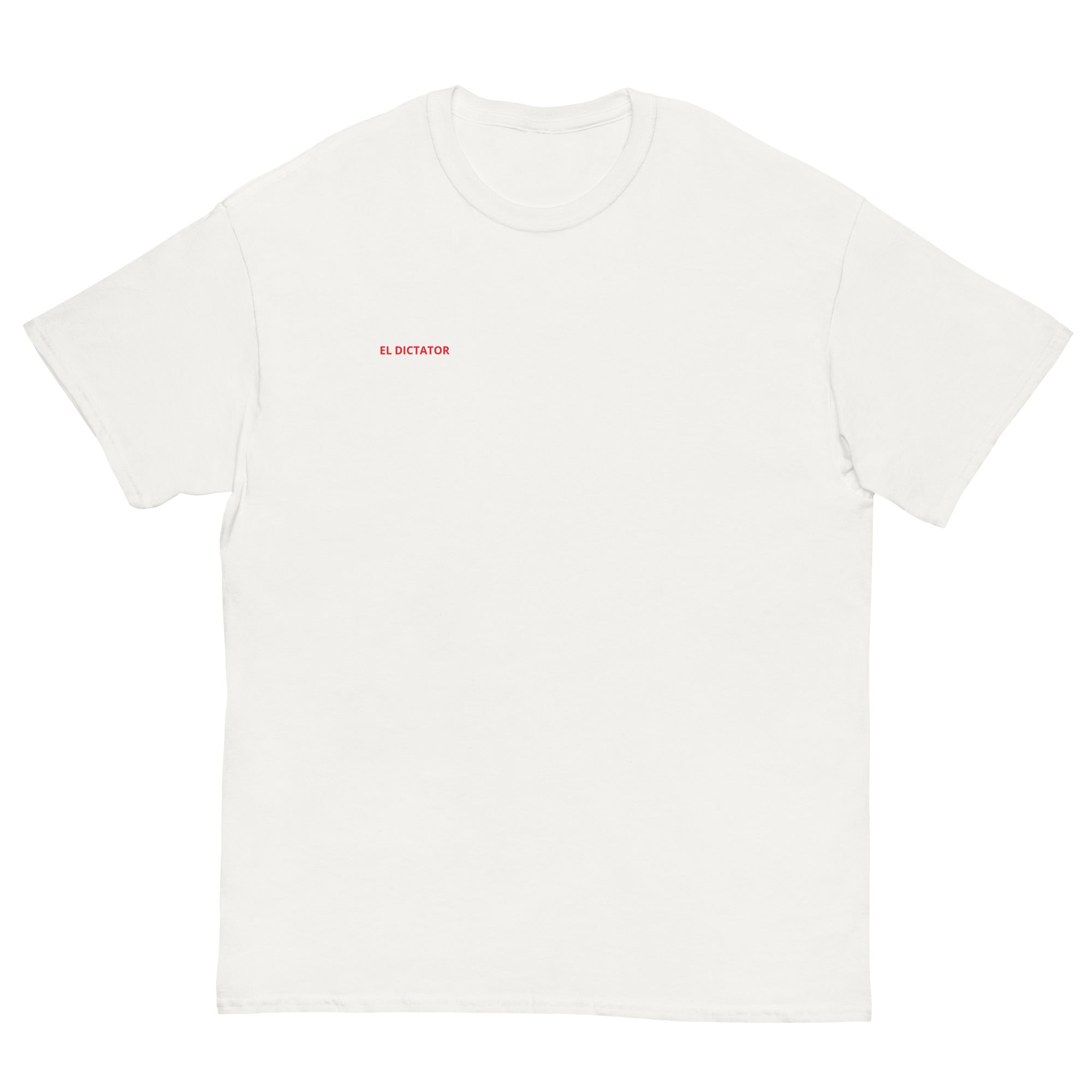 EL DICTATOR Graphic T-shirt white football graphic t-shirt front view