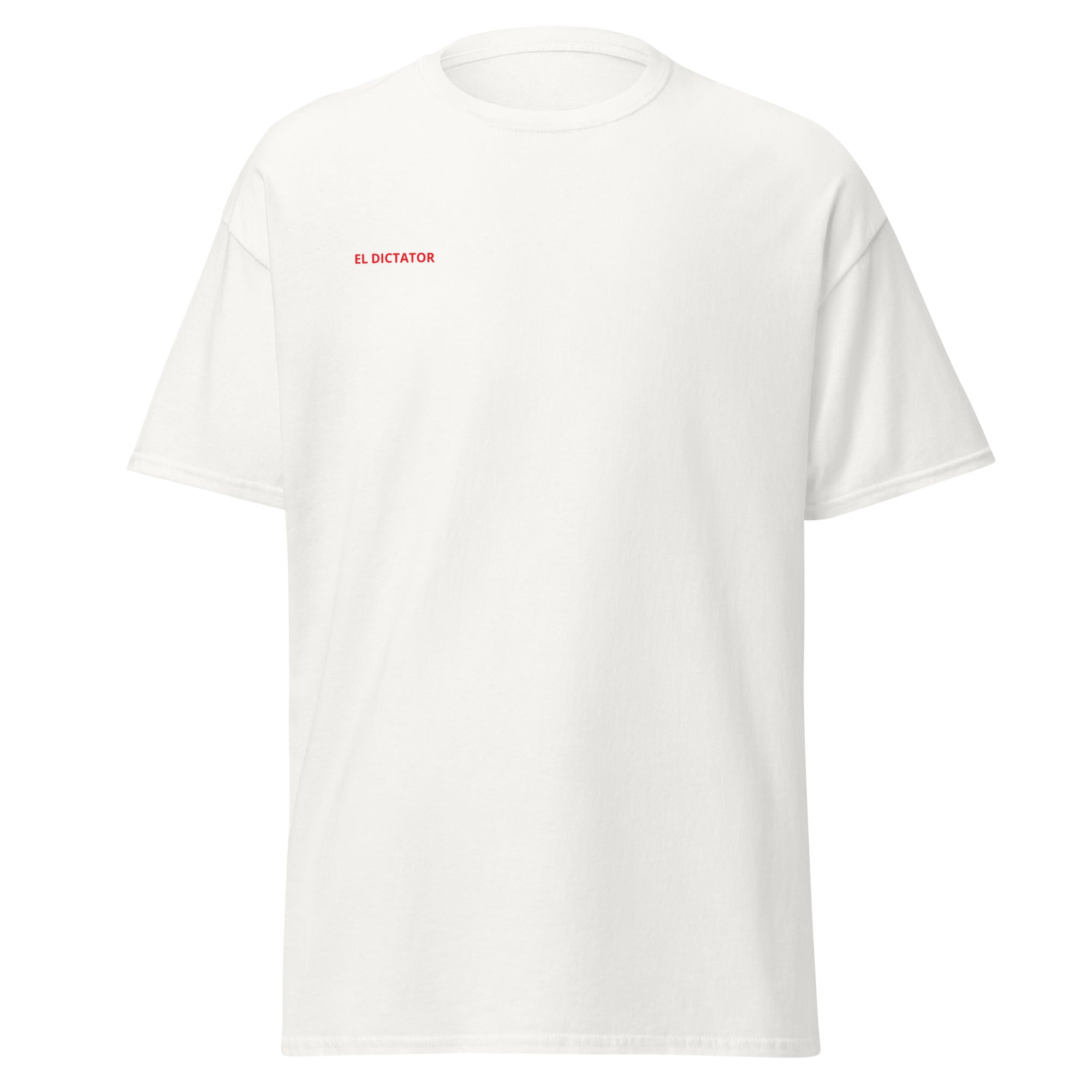 EL DICTATOR Graphic T-shirt white football graphic t-shirt front view