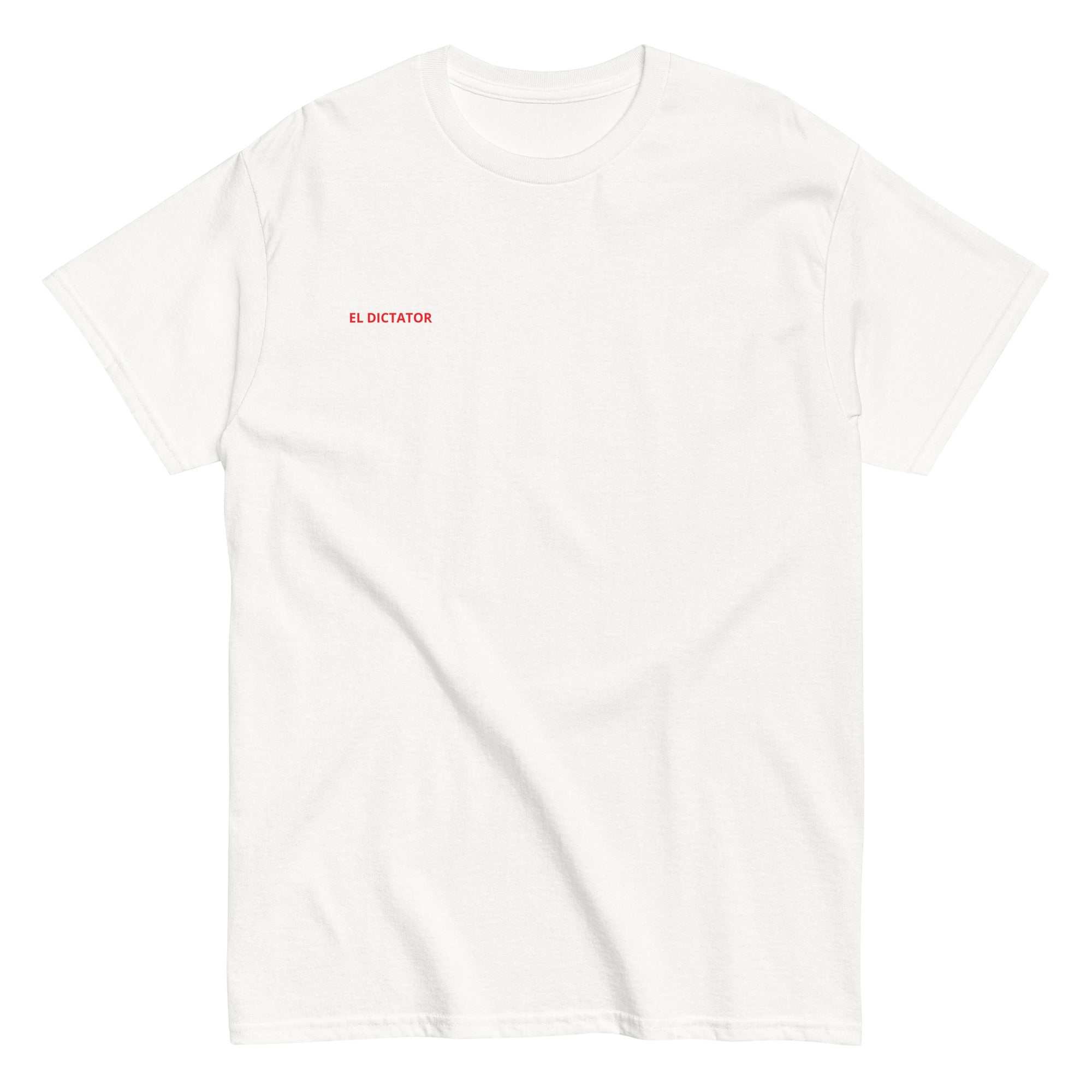 EL DICTATOR Graphic T-shirt white football graphic t-shirt front view