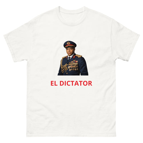EL DICTATOR T-Shirt white football graphic t-shirt front view
