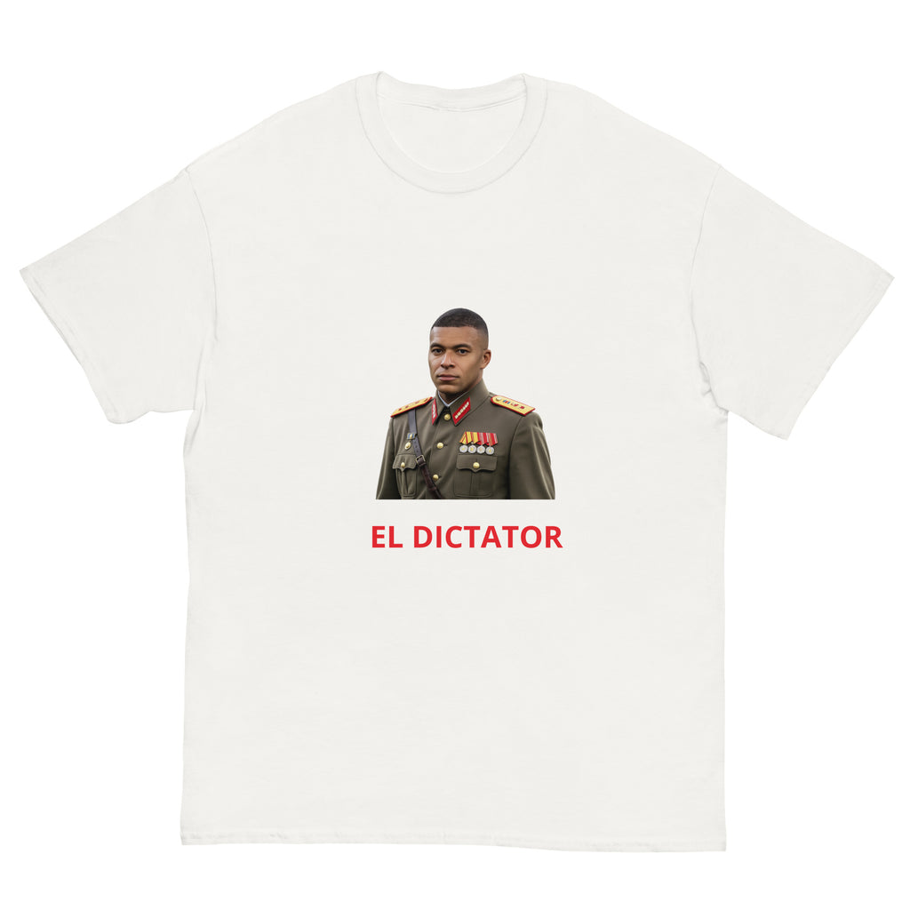 Dictator Mbappe T-Shirt white football graphic t-shirt front view