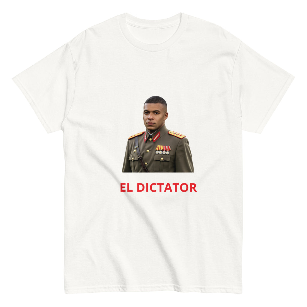 Dictator Mbappe T-Shirt white football graphic t-shirt front view